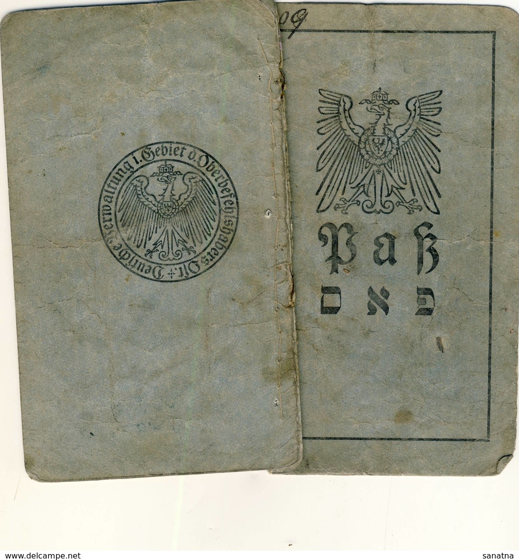 LITHUANIA JUDAICA  Wilkomierz Passport Ukmerge Pasas 1917 - Historische Documenten