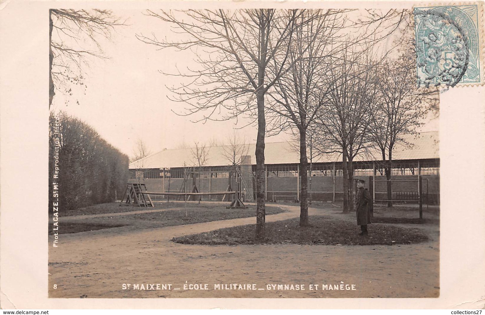 79-SAINT-MAIXENT- CARTE-PHOTO- ECOLE MILITAIRE , GYMNASE ET MANEGE - Saint Maixent L'Ecole