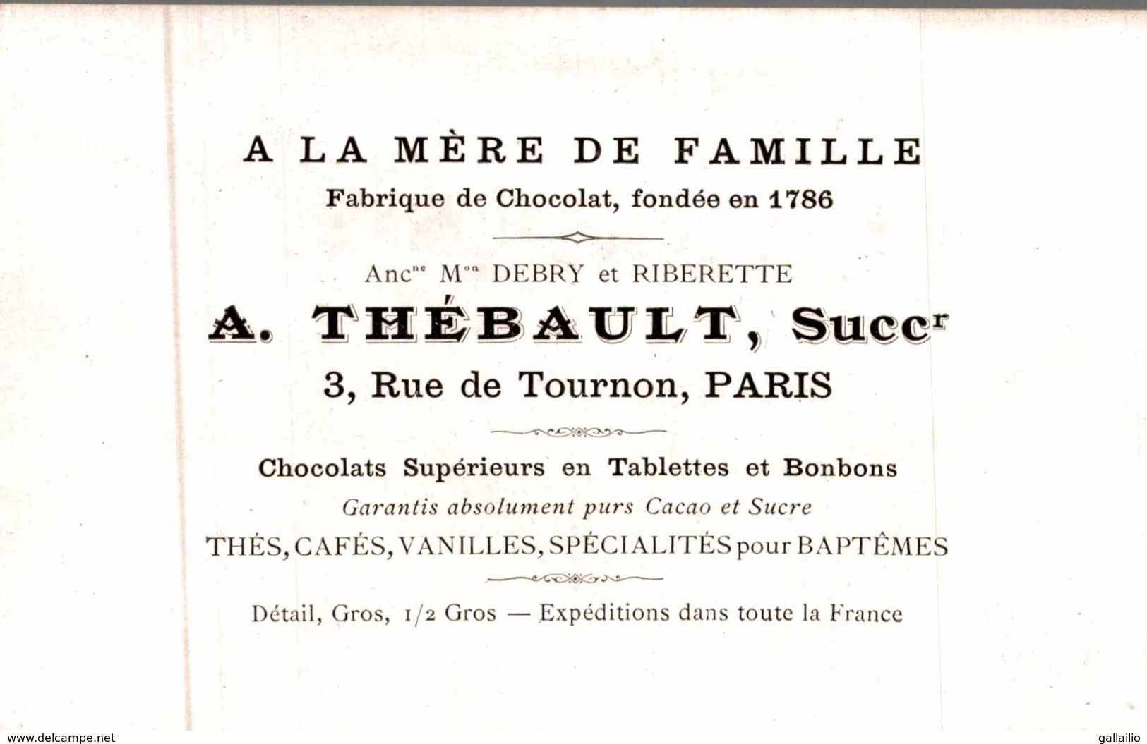 CHROMO GRAND FORMAT CHOCOLAT THEBAULT A LA MERE DE FAMILLE PAYSAGE OISEAU - Autres & Non Classés