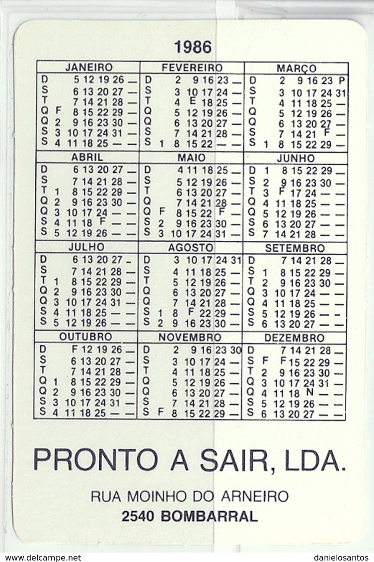 1986 Pocket Calendar Calandrier Calendario Portugal Futebol Soccer Futebol Clube Do Porto FCP Laureta - Grand Format : 1981-90