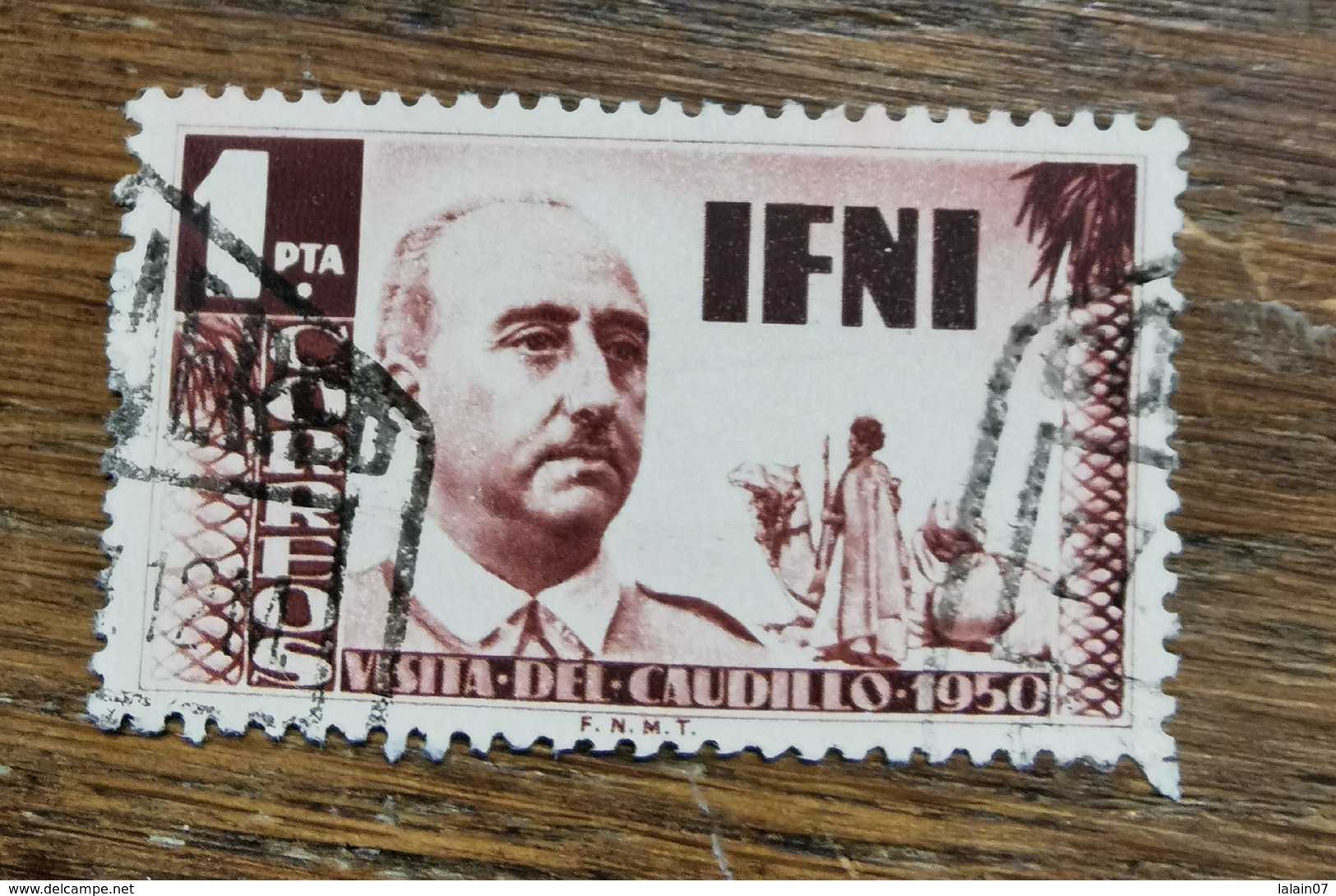 Timbre IFNI :  1 Peseta, Visita Del Caudillo 1950 - Ifni