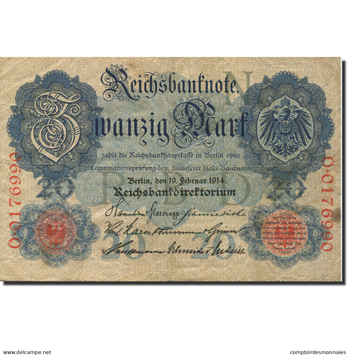 Billet, Allemagne, 20 Mark, 1914, 1914-02-19, KM:46b, TTB - 20 Mark