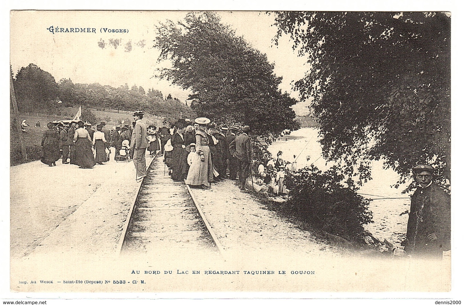 GERARDMER (88) - Au Bord Du Lac En Regardant Taquiner Le Goujon - PECHE À LA LIGNE - Ed. Ad. Weick, Saint Dié - Gerardmer