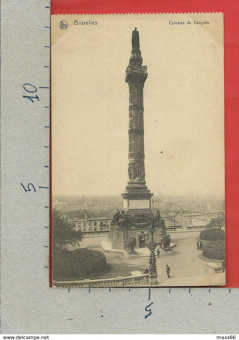 CARTOLINA VG BELGIO - BRUXELLES - Colonne Du Congres - 9 X 14 - 1918 FRANCHIGIA MILITARE - Monumenti, Edifici