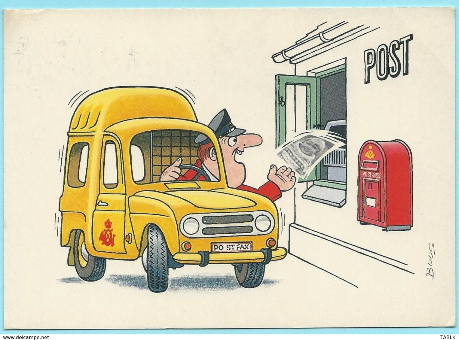 1096 - DENEMARKEN - TEKENING (BUUS) - POST  - MAIL - Poste & Facteurs