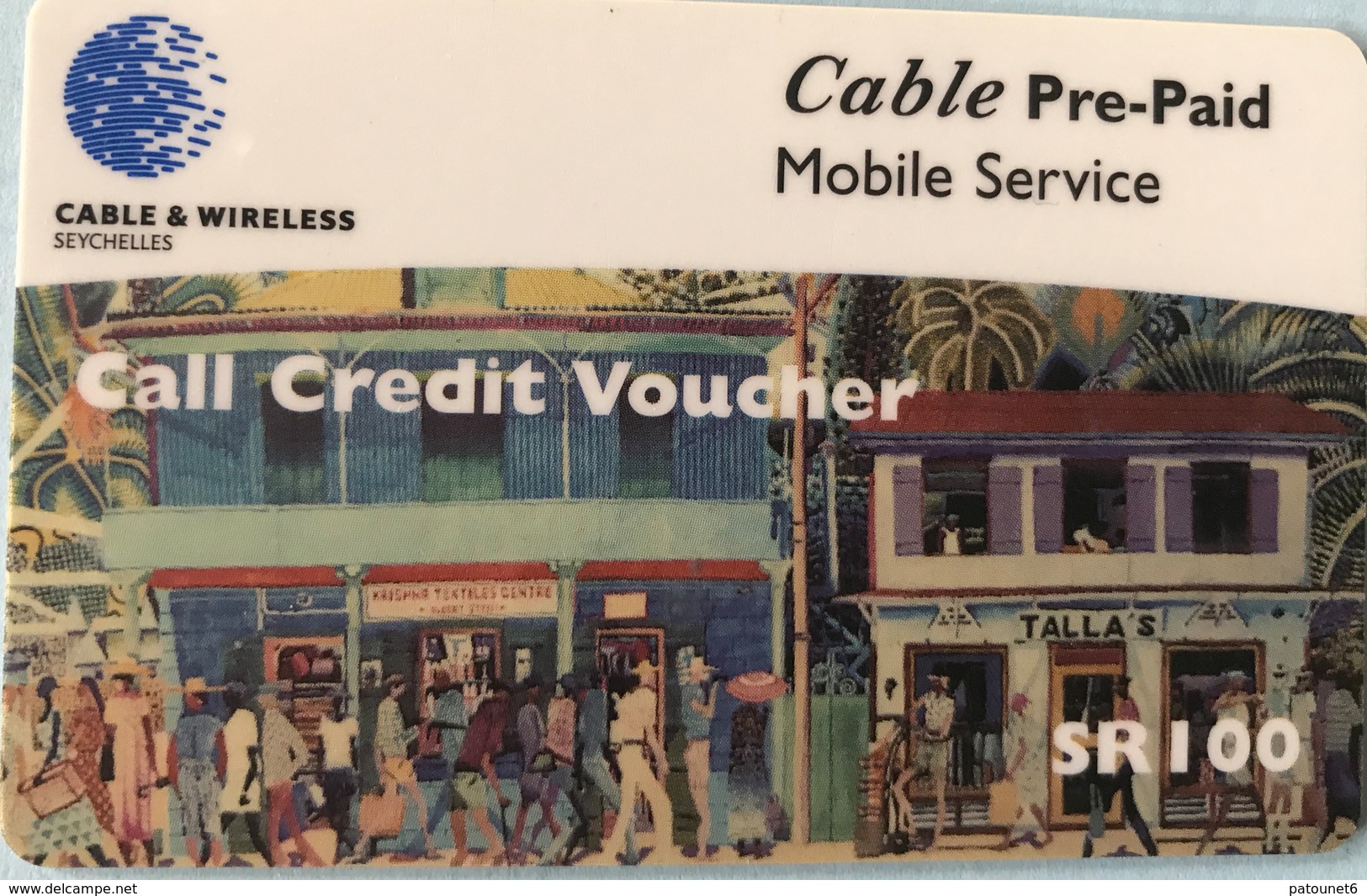 SEYCHELLES  -  Prepaid  - Cable § Wireless  - SR 100 (thick Numbers) - Sychelles