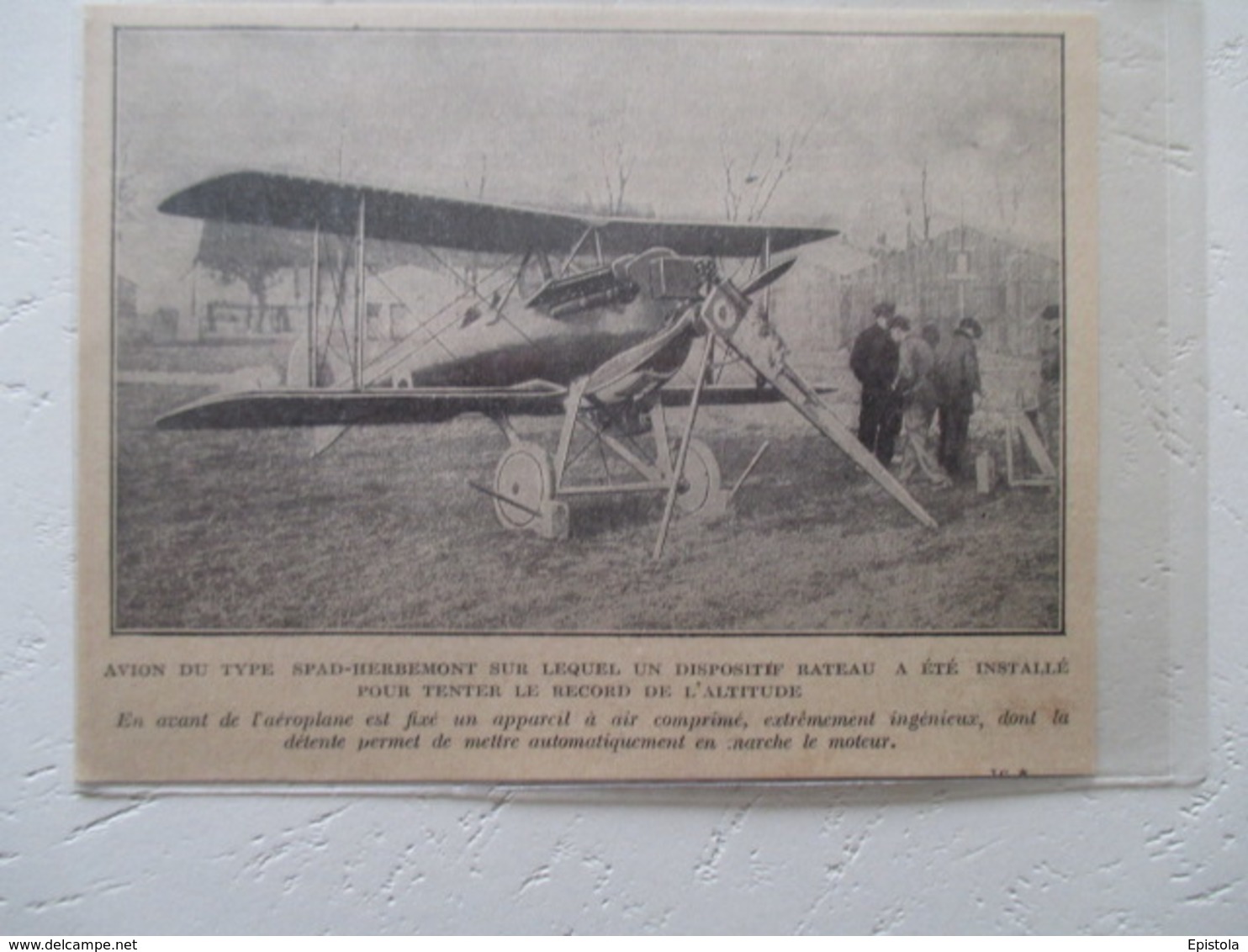 BETHENY - Sté De Production Des Aéroplanes Deperdussin - Moteur Lanceur  à Air Comprimé SPAD -Coupure De Presse De 1920 - GPS/Avionics