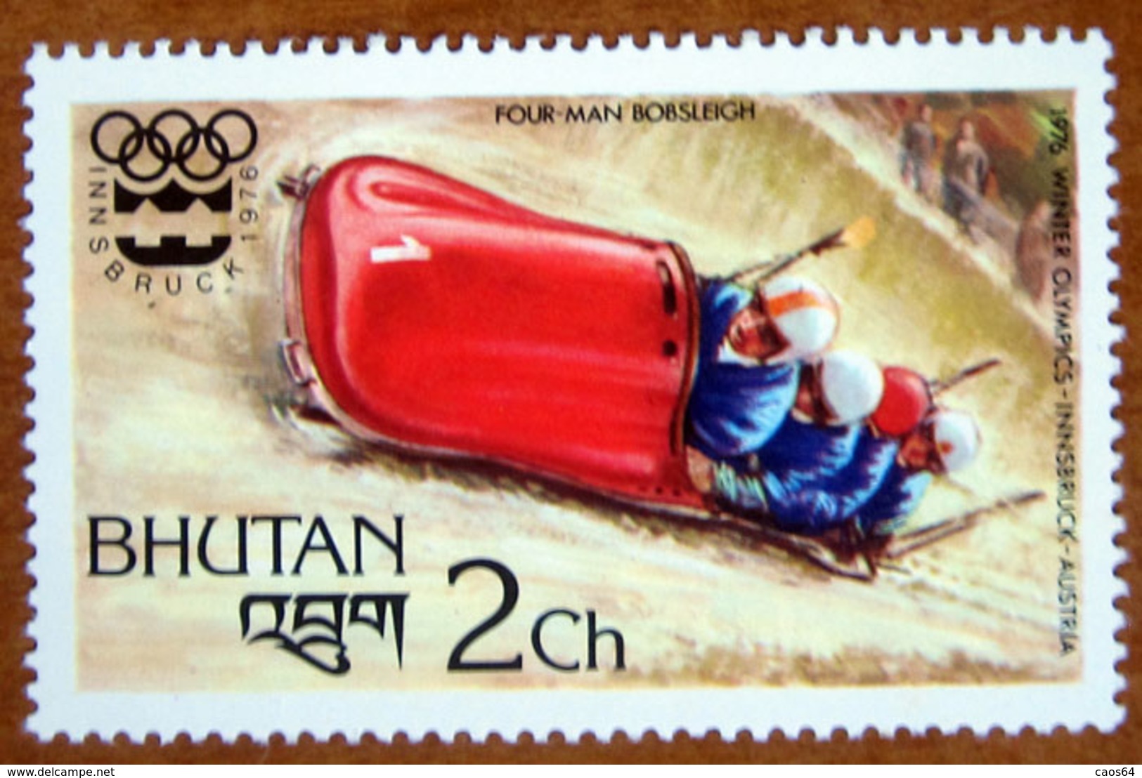 1976 BHUTAN   Winter Olympic Games  Innsbruck Austria Sport 4 Men Bobsleigh - Nuovo - Bhutan