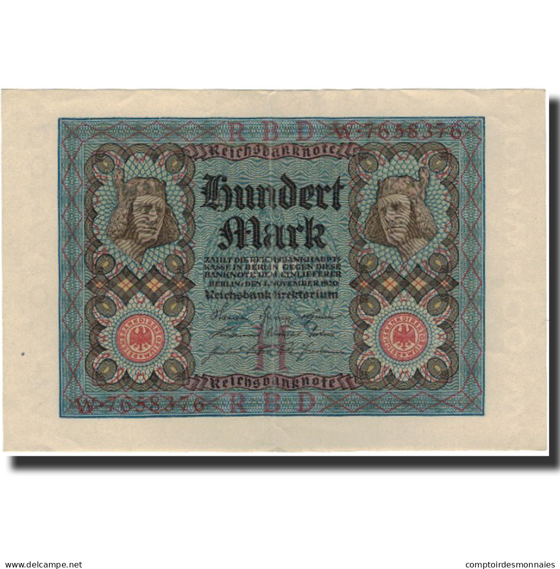 Billet, Allemagne, 100 Mark, 1920, KM:69a, SUP - 100 Mark