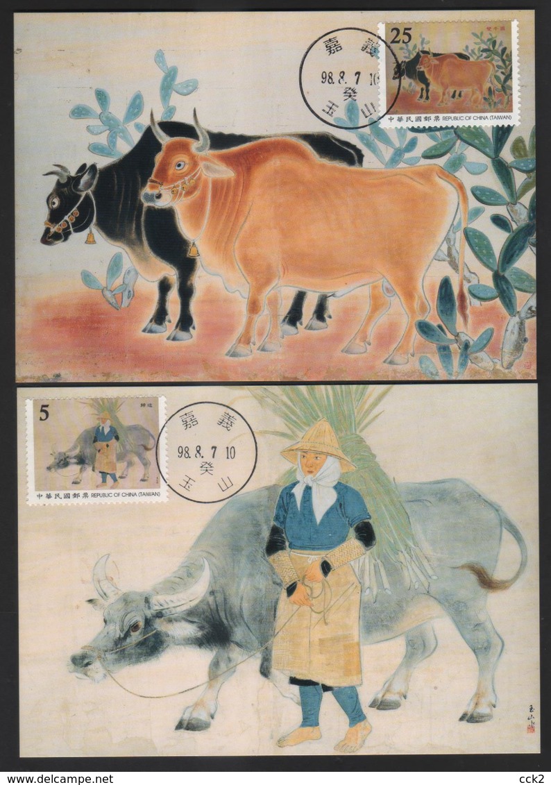 R.O CHINA(Taiwan)- Maximum Cards -Modern Taiwanese Paintings  ( 2 Pcs) 2009's - Cartoline Maximum
