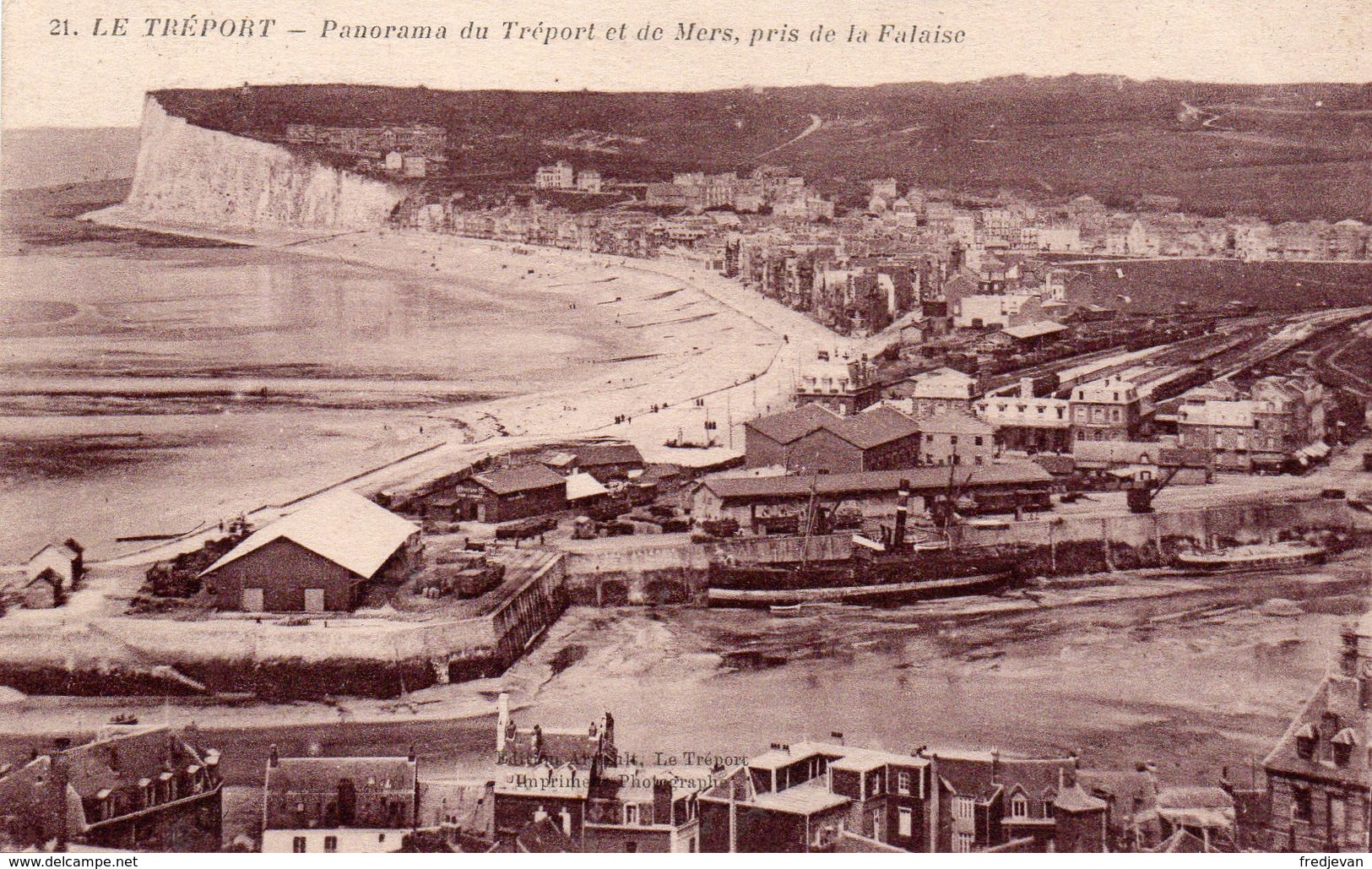 Kaart Verzonden Naar Kamp Harderwijk Loods 44 / Zie Stempel / Le Tréport - Panorama Du Tréport / 1917 - Harderwijk