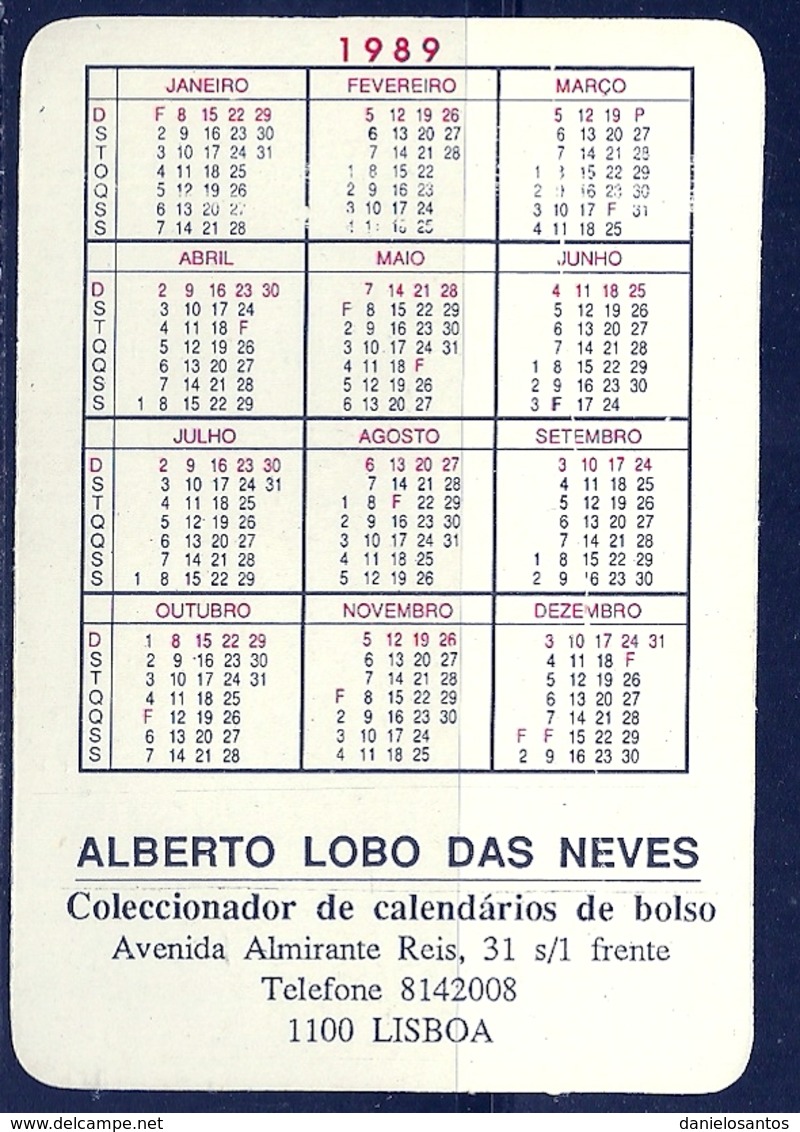 1989 Pocket Calendar Calandrier Calendario Portugal Ciclismo Modalidades Olimpicas - Grand Format : 1981-90