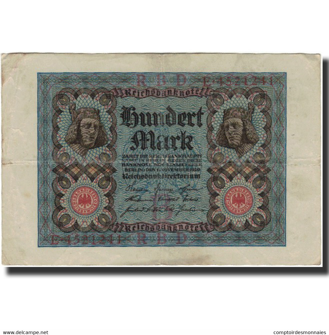 Billet, Allemagne, 100 Mark, 1920, KM:69a, TB+ - 100 Mark