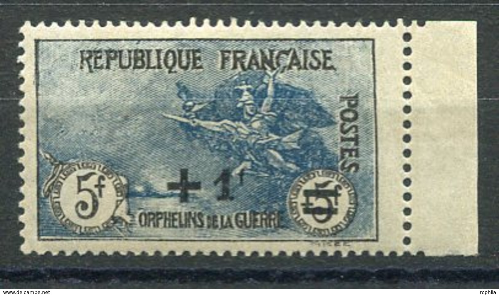 RC 15952 FRANCE COTE 350€ N° 169 5F ORPHELIN SURCHARGÉ BORD DE FEUILLE NEUF ** MNH TB - Unused Stamps