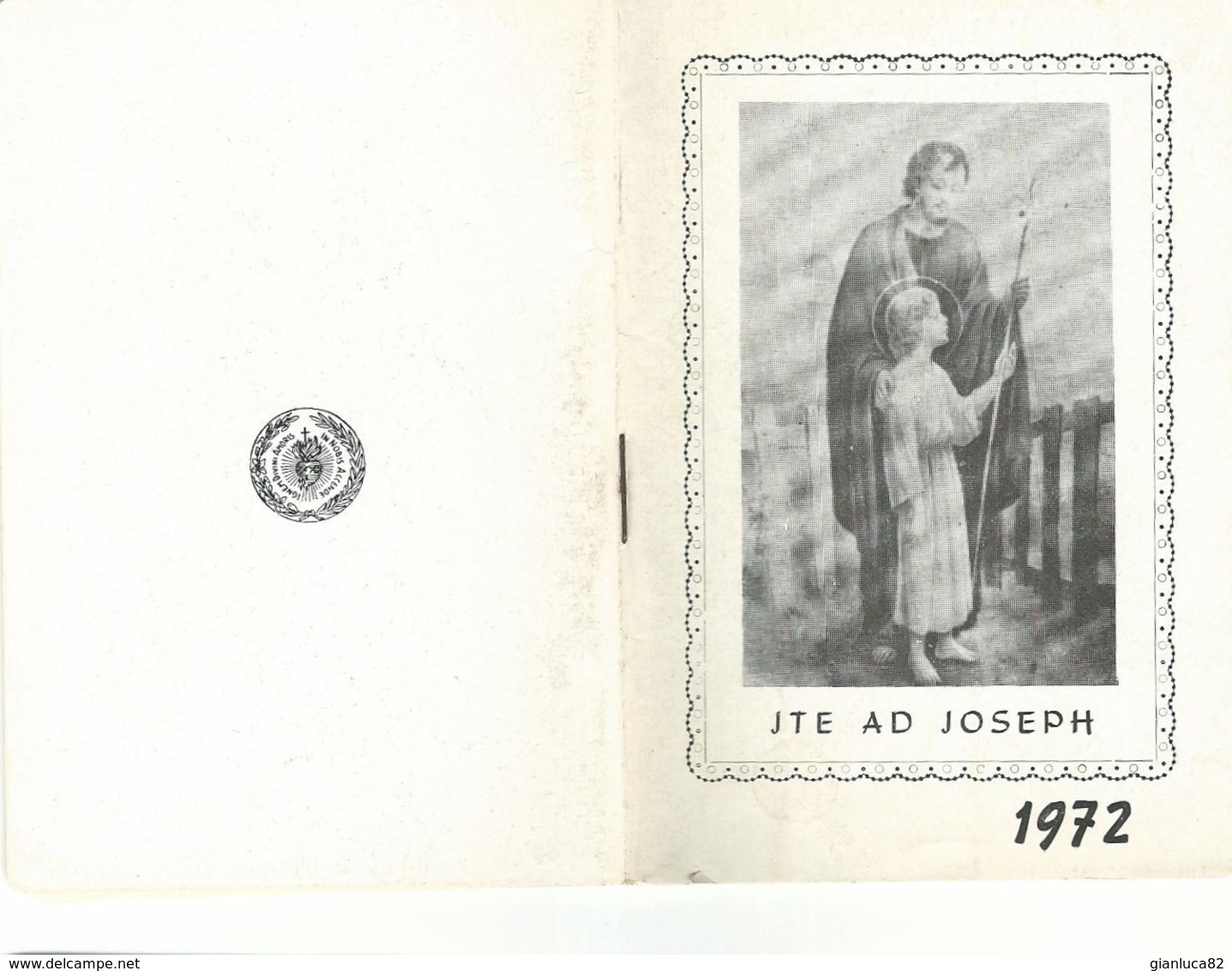 Calendarietto Jte Ad Joseph Opera Divino Amore Napoli 1972 12,0 X 8,3 Pag. 28 (67) - Petit Format : 1961-70