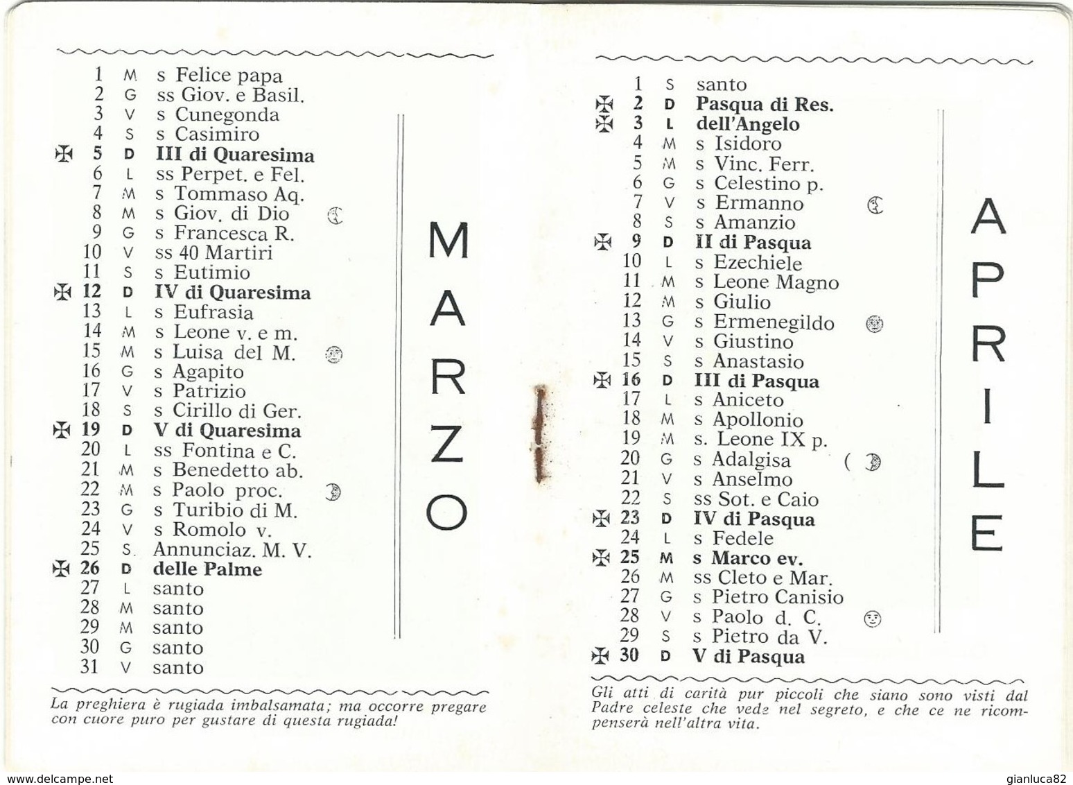 Calendarietto Jte Ad Joseph Opera Divino Amore Napoli 1972 12,0 X 8,3 Pag. 28 (67) - Petit Format : 1961-70