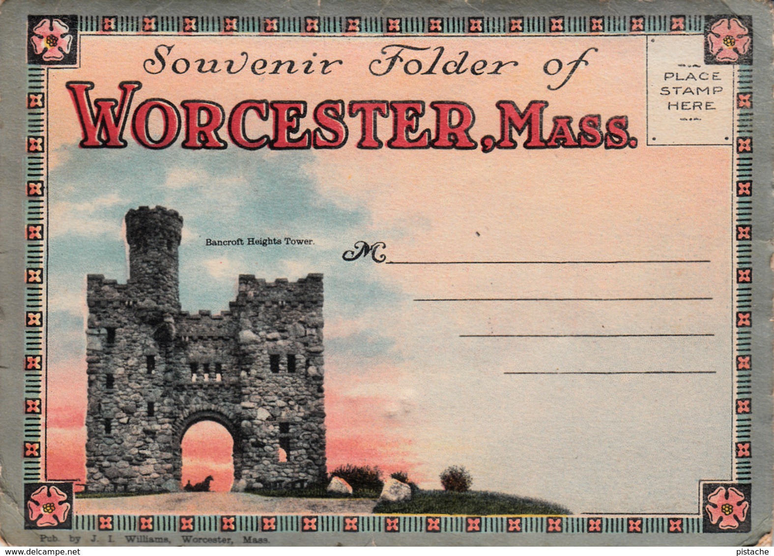 Vintage 1918 (?) - Worcester Massachusetts Mass. - Souvenir Folder With 18 Views - Unused - Worcester