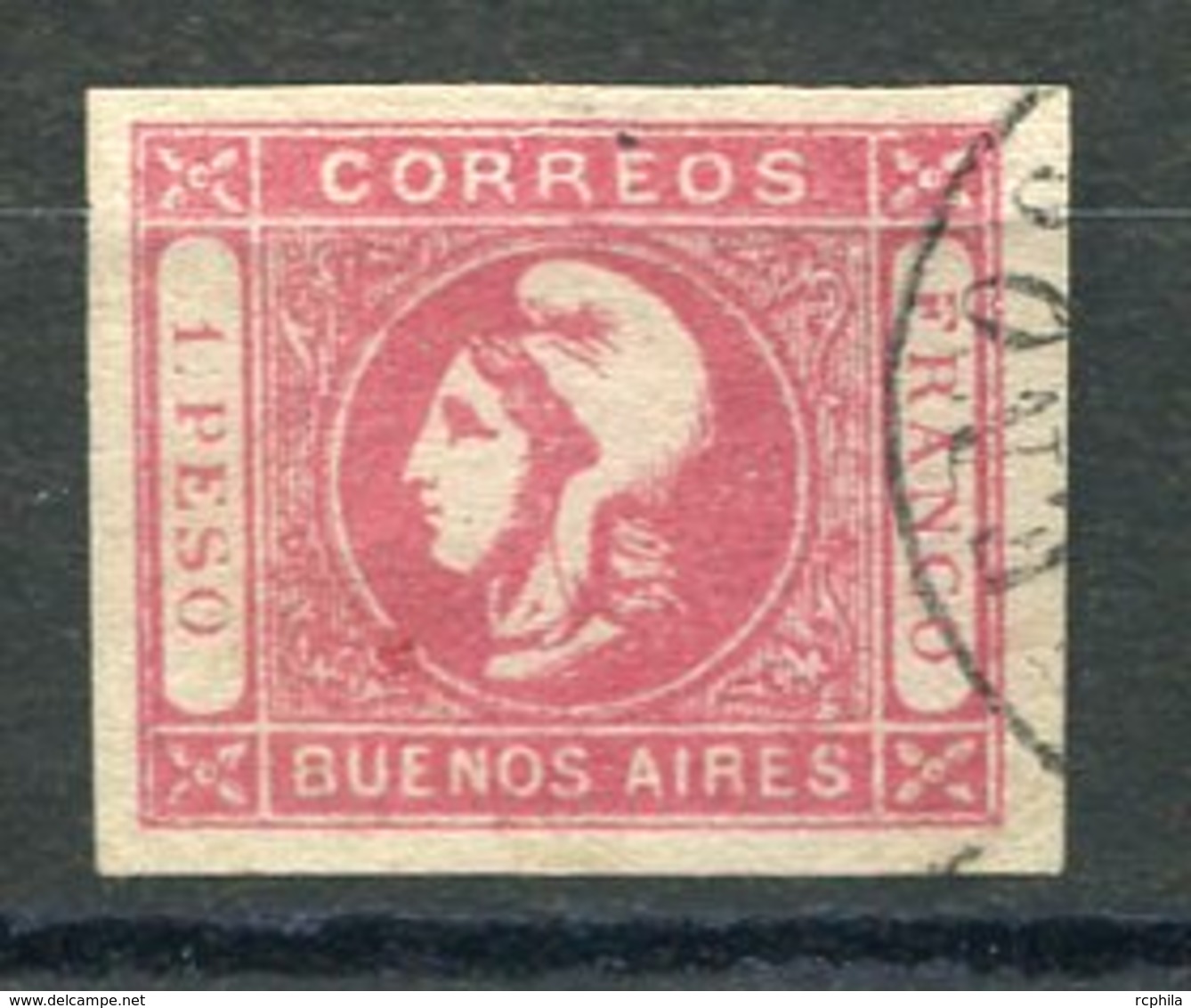 RC 15955 ARGENTINE BUENOS AIRES  COTE 90€ N° 15 - 1p ROSE TB VFU - Buenos Aires (1858-1864)