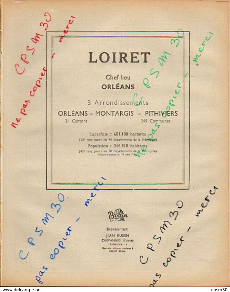 ANNUAIRE - 45 - Département Loiret - Année 1947 - édition Didot-Bottin - 128 Pages - Annuaires Téléphoniques