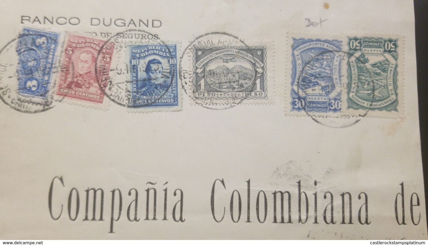 O) 1925 CIRCA COLOMBIA, PACKAGE, SCADTA PLANE OVER BOGOTA CATHEDRAL SC 32 1p, SCADTA SEAPLANE OVER MAGDALENA RIVER SC C4 - Colombia