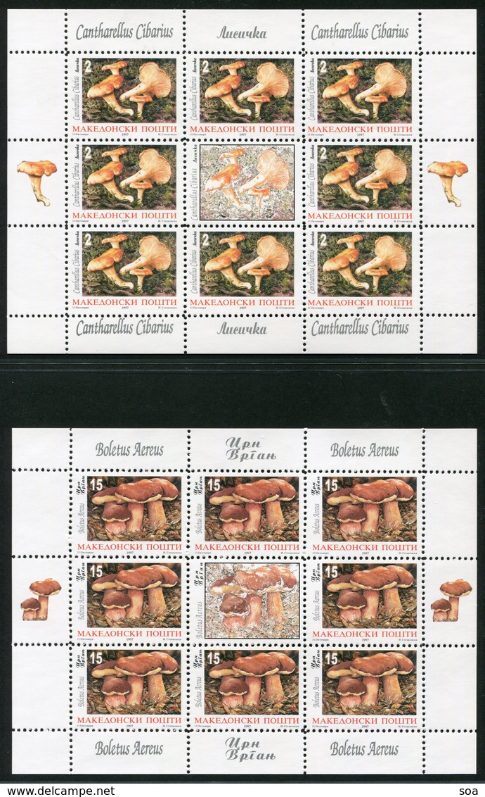 SALE Macedonia 1997 Mi 108-111 4 Sheets  MNH  Mushrooms - Paddestoelen