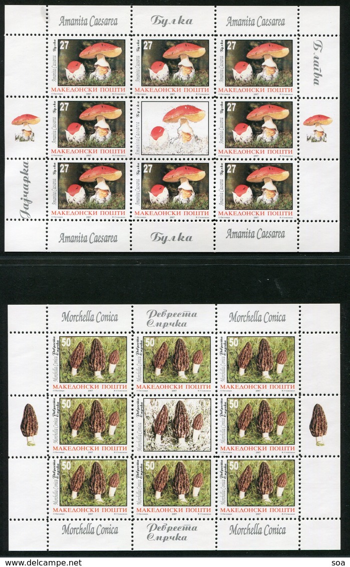 SALE Macedonia 1997 Mi 108-111 4 Sheets  MNH  Mushrooms - Pilze