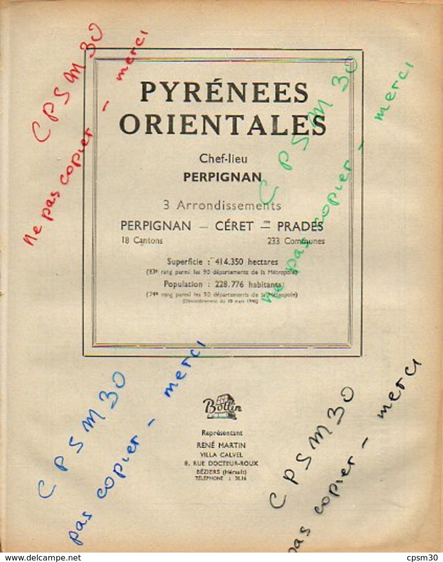 ANNUAIRE - 66 - Département Pyrénées Orientales - Année 1947 - édition Didot-Bottin - 76 Pages (+ Une Page Andorre) - Telephone Directories