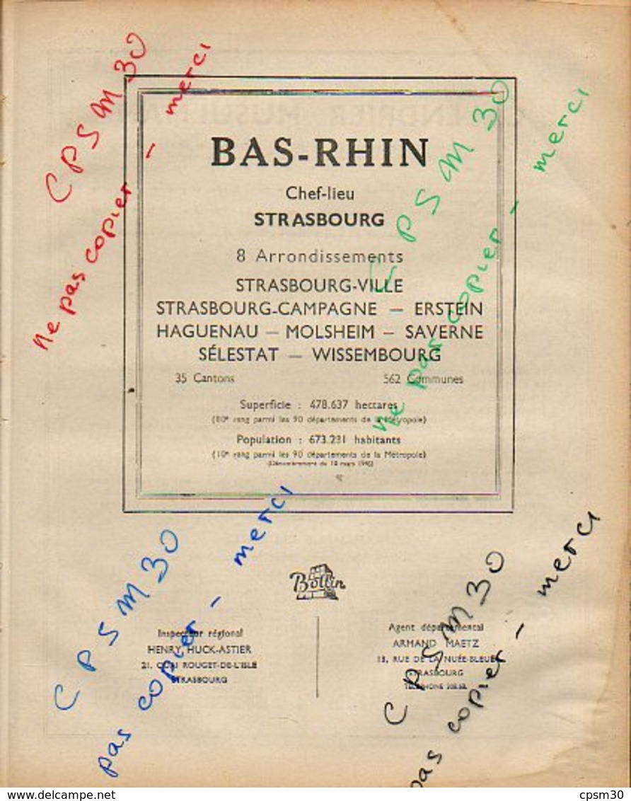 ANNUAIRE - 67 - Département Bas Rhin - Année 1947 - édition Didot-Bottin - 146 Pages (pub SNCF) - Annuaires Téléphoniques