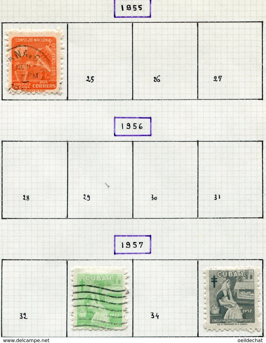 17087 CUBA Collection Vendue Par Page Bienfaisance 4, 5, 6/7, 10, 11/2, 19, 24, 33, 35 °/ *   1941-57  B/TB - Charity Issues