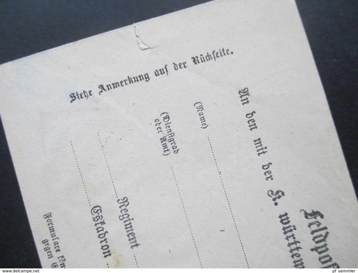 AD Um 1866 Württemberg Feldpost Brief / Feldpost - Sache An Den Mit Der K. Württemb. Felddivision Ausmarschirten,,,, - Cartas & Documentos