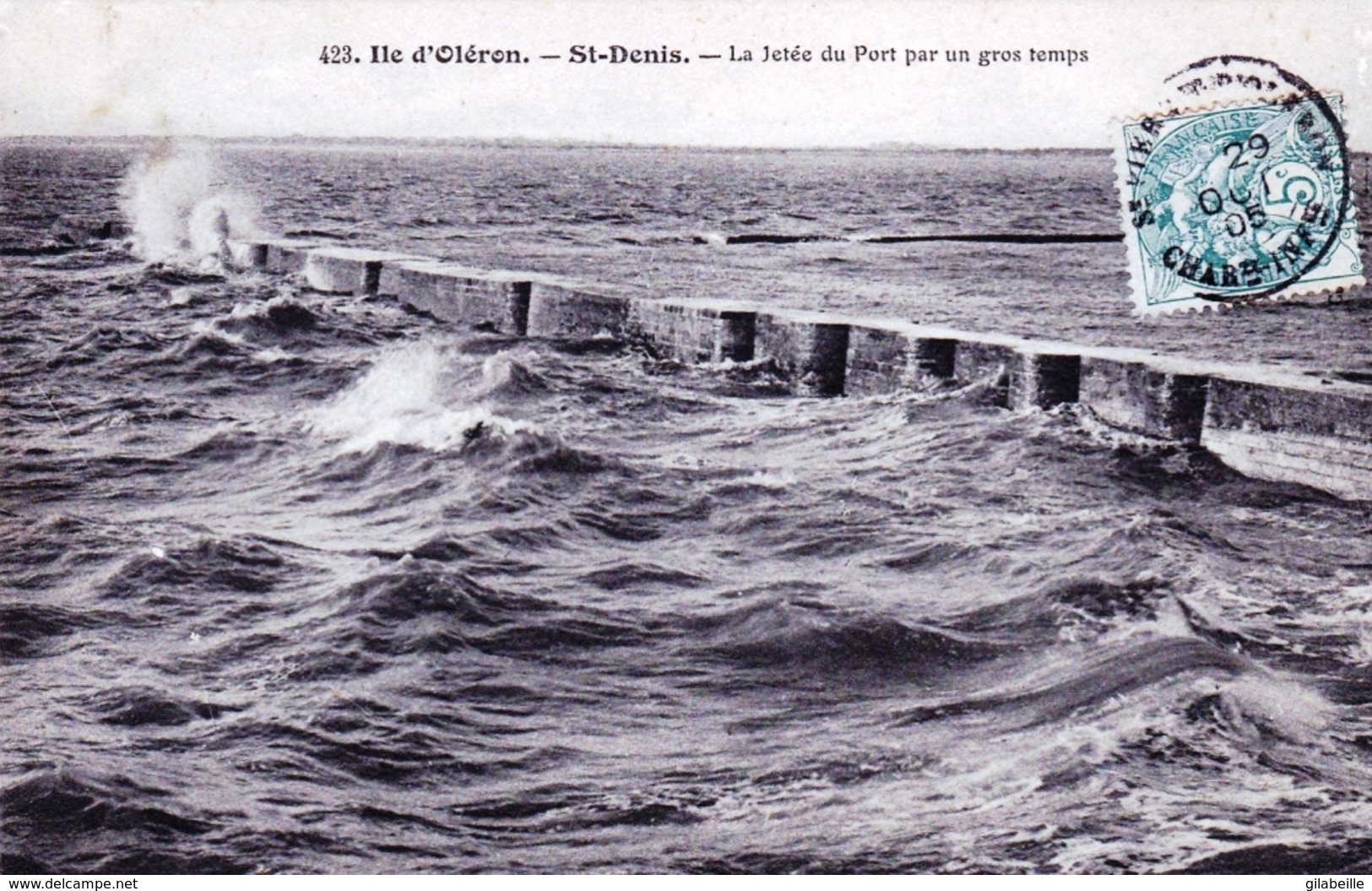 17 - Charente Maritime - ILE D OLERON - Saint Denis - Le Jetée Du Port Par Un Gros Temps - 1905 - Ile D'Oléron