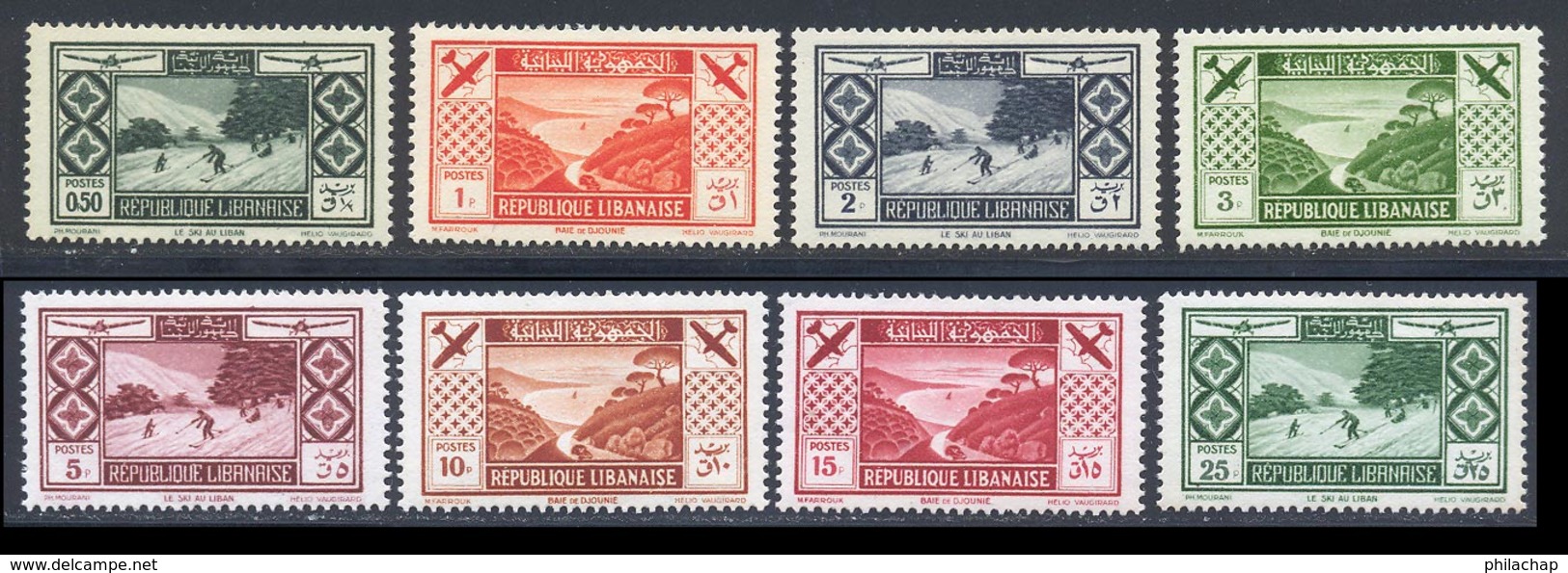 Grand Liban PA 1936 Yvert 49 / 56 * TB Charniere(s) - Luftpost