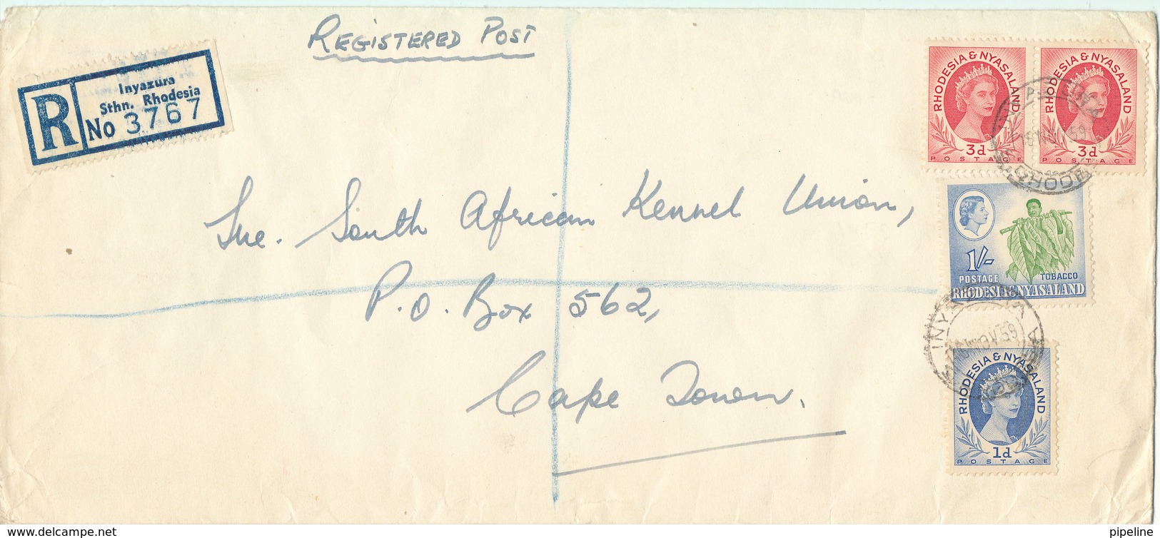 Rhodesia Nyasaland Registered Cover Sent To South Africa 16-11-1959 - Rhodésie & Nyasaland (1954-1963)