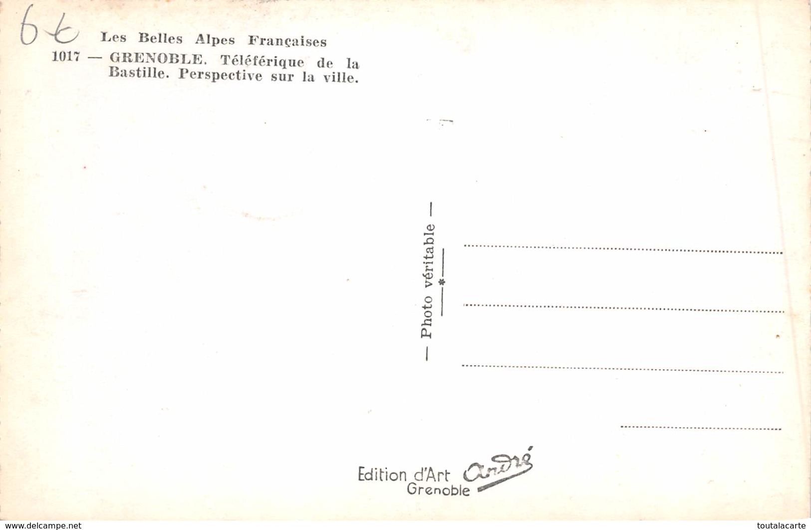 CPSM 38 GRENOBLE TELEFERIQUE DE LA BASTILLE PERSPECTIVE SUR LA VILLE - Grenoble