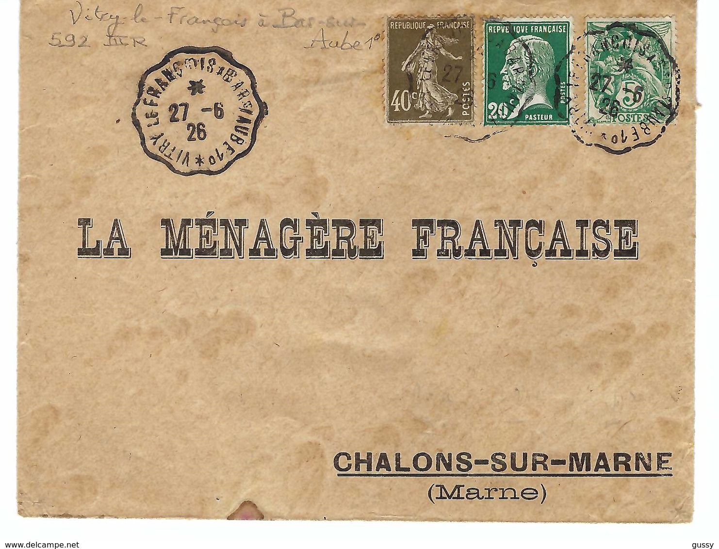 FRANCE 1926: Belle LSC Affranchie à 65c. Avec CAD ''Convoyeur De Ligne'' - Briefe U. Dokumente