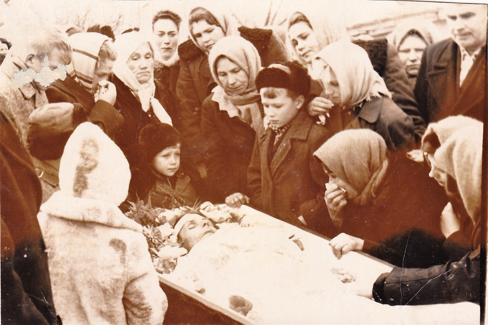 POST MORTEM  FUNERAL   Man   - Mort Cadavre  COFFIN  - Russia Russie Russian Old Photo - Personnes Anonymes