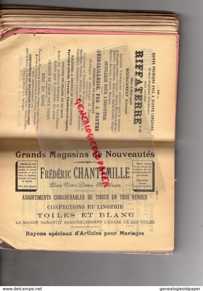 23-  GUERET - GRAND ANNUAIRE DE LA CREUSE 1903- RARE   CHEZ BETOULLE IMPRIMERIE LIBRAIRE - Limousin