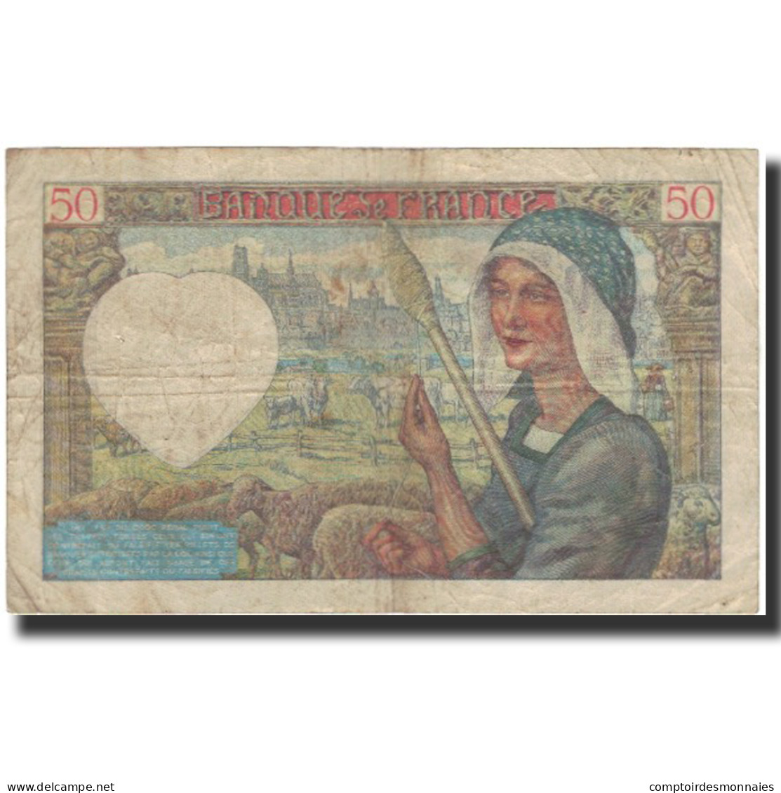 France, 50 Francs, Jacques Coeur, 1940-12-05, B, Fayette:19.4, KM:93 - 50 F 1940-1942 ''Jacques Coeur''