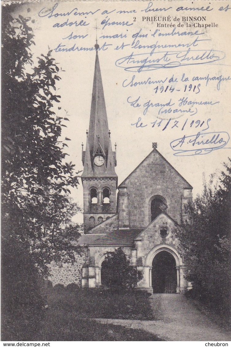 51 LE GRAND HAMEAU (ENVOYÉ DU) . PRIEURE DE BINSON. .SUPPORT DE TEXTE MILITARIA DU 11/JUILLET/1915 - Guerre 1914-18