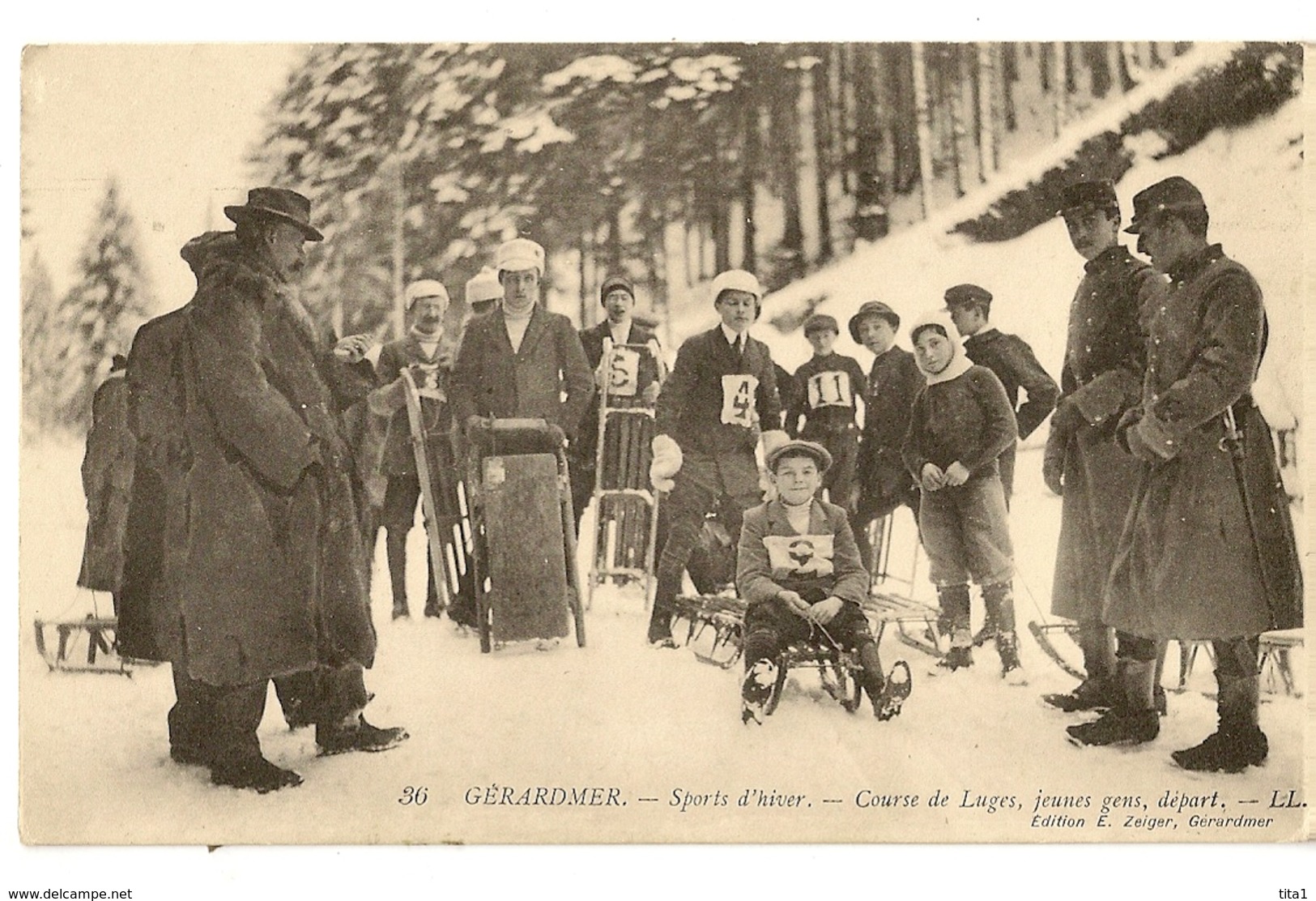 88-32 - Gérardmer - Sports D'hiver - Course De Luges, Jeunes Gens, Départ. - Gerardmer