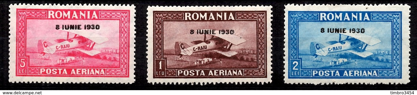 Roumanie Poste Aérienne YT N° 4A/6A Neufs *. Filigranes Horizontaux. B/TB. A Saisir! - Unused Stamps