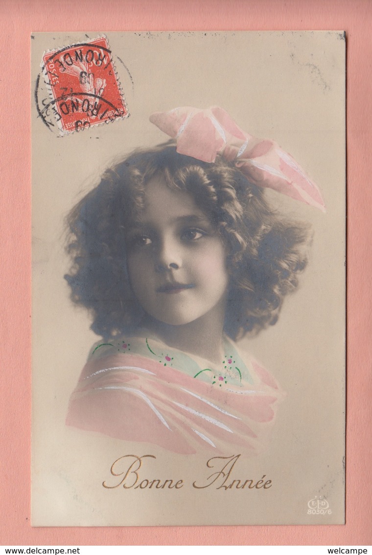 OLD PHOTO POSTCARD -  CHILDREN - GIRL - FAMOUS MODEL - BONNE ANNEE - Abbildungen