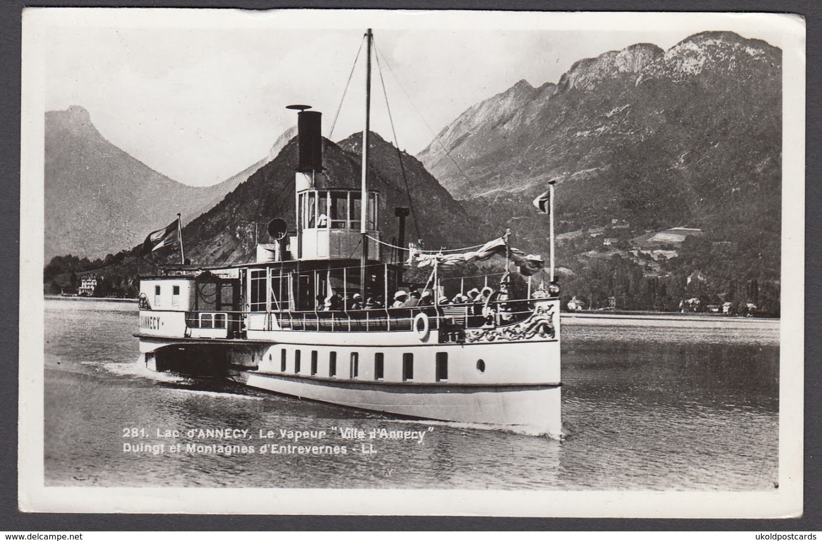 CPA 74 -  Lac D'ANNECY, Le Vapeur " Ville D'Annecy " , Carte Photo - Annecy