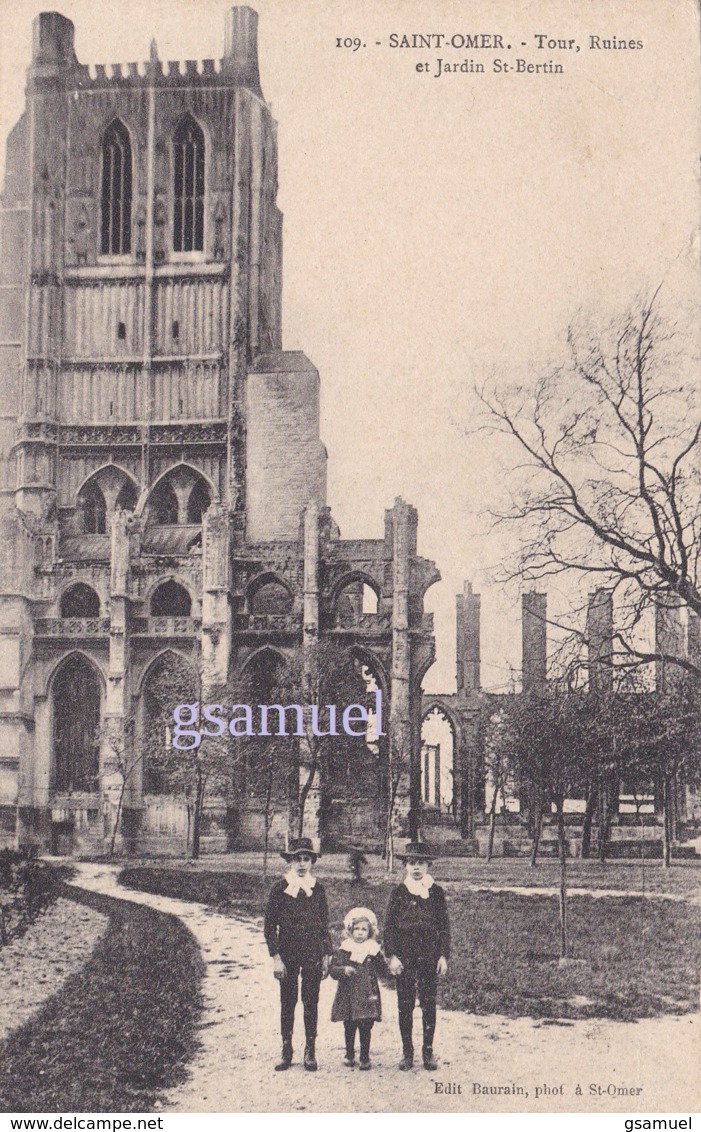 D 62 - Saint Omer - Tour Ruines Et Jardin St Bertin - Saint Omer