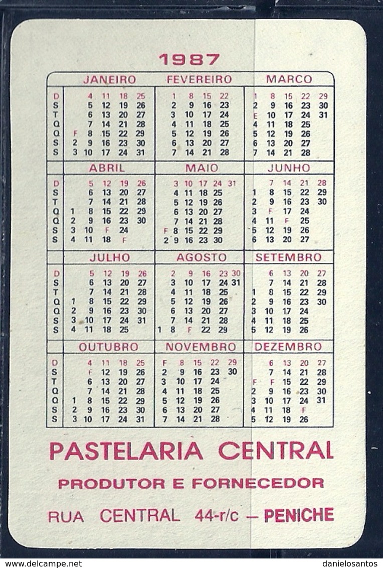 1987 Pocket Calendar Calandrier Calendario Portugal Tenis Tennis Stadium Wimbledon - Grand Format : 1981-90