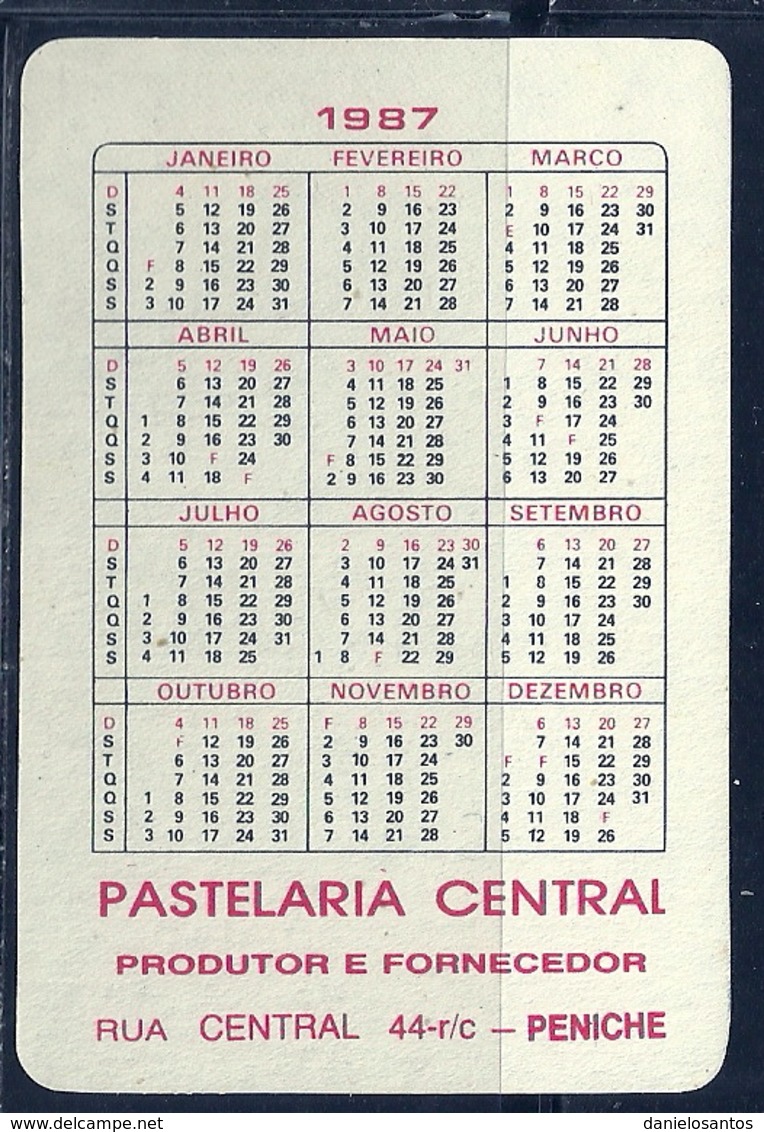1986 Pocket Calendar Calandrier Calendario Portugal Tenis Tennis Stadium Meadow - Grand Format : 1981-90