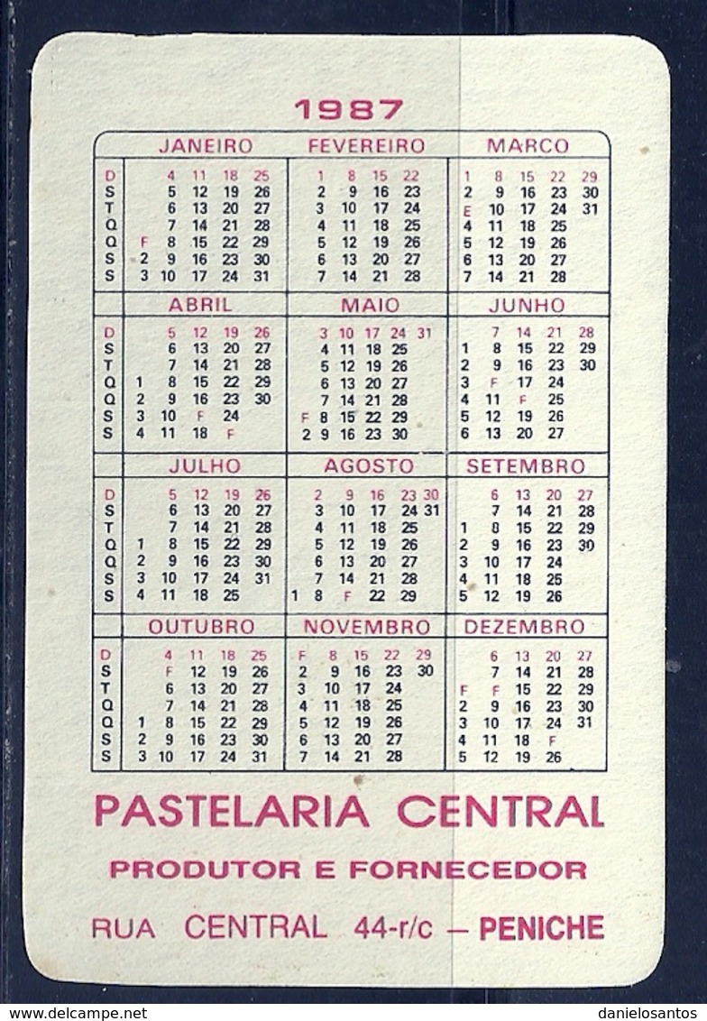1987 Pocket Calendar Calandrier Calendario Portugal Surf - Grand Format : 1981-90
