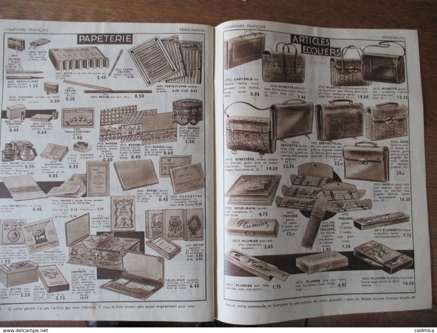 COMPTOIRS FRANCAIS REIMS PANTIN CATALOGUE ETE 1938 52 PAGES - Publicités