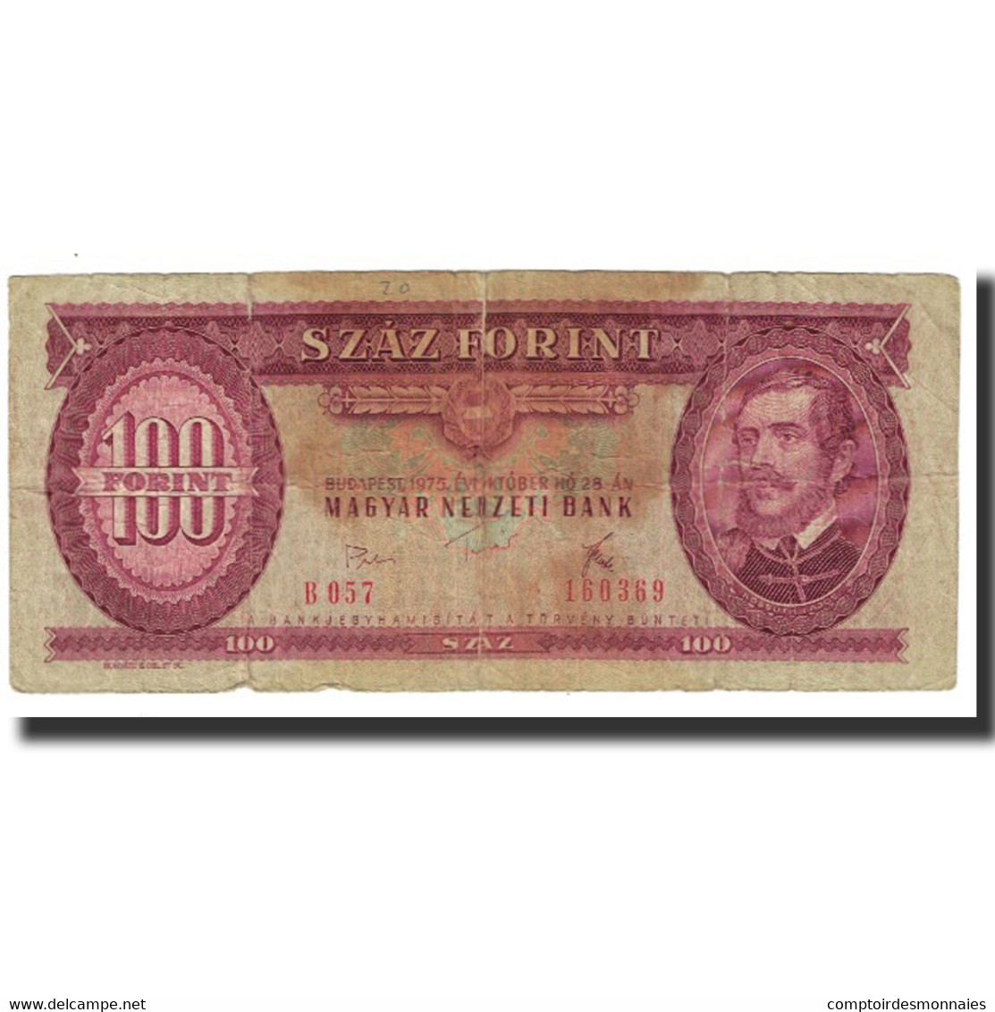 Billet, Hongrie, 100 Forint, 1975, 1975-10-28, KM:171e, TB - Hongrie