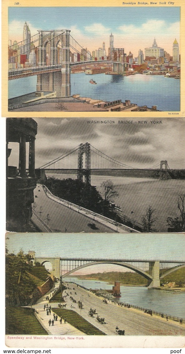 New York City : Bridges , Bruggen ,  --- 6 Cards - Bridges & Tunnels